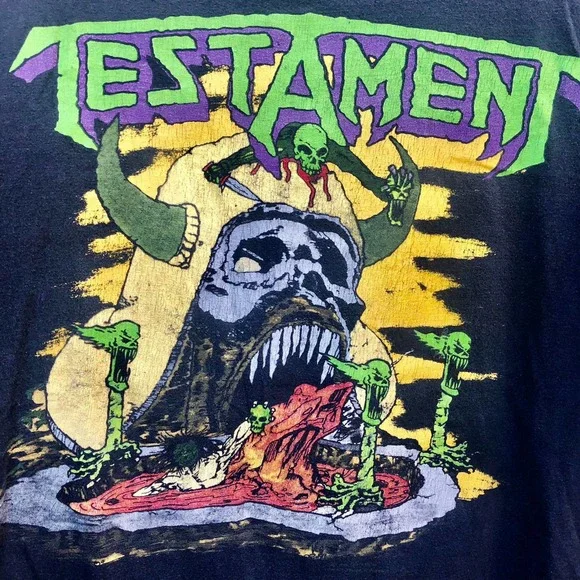 vintage 1991 TESTAMENT Band single stitch double sided graphic tee shirt LARGE